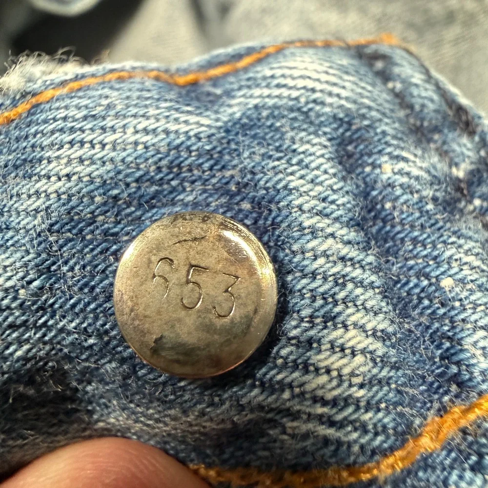 Vtg 90s Levis 501 Jean Mens 38x30 (36x27) Blue Denim Straight Leg Button Fly USA